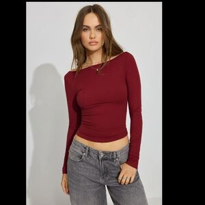 GARAGE Sleek Boat Neck Long Sleeve Top ~ small ~